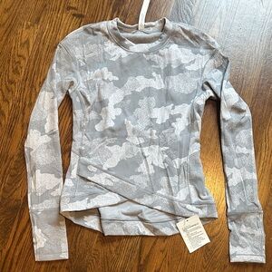 lululemon Gray Camo Long Sleeve Top